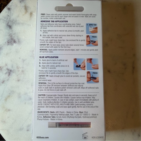 BNIB Kiss Jelly Fantasy Sculpted  Pink w/ Silver Glitter Clear Ombre Long Coffin - Picture 3 of 4